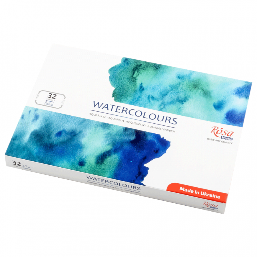 ROSA Studio Watercolour Paint Set — 16 or 32 Colours, 2.5ml Full Pans, Beginner Artist Gift