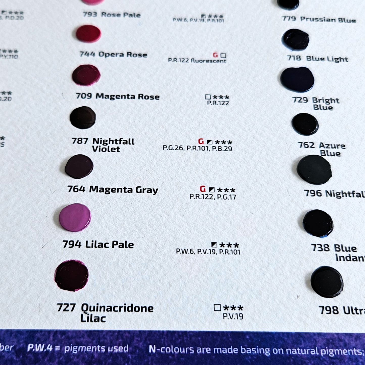 ROSA Gallery Watercolour Dot Card — 100 Colours, Full Range Swatch Sheet, 38 Granulating Shades, Test Professional Paints Before You Buy