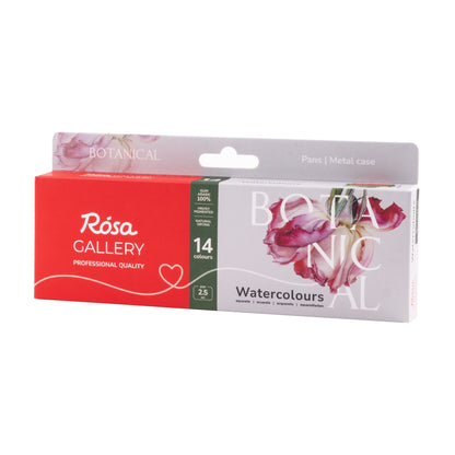 ROSA Gallery Botanical Watercolour Sets — Full Pans, Indigo Metal Case, Ukrainian Artist Edition
