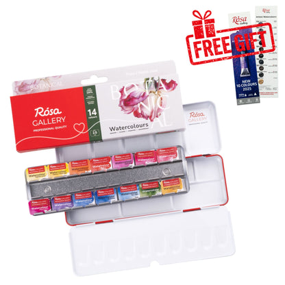 ROSA Gallery Botanical Watercolour Sets — Full Pans, Indigo Metal Case, Ukrainian Artist Edition