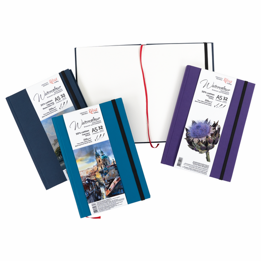 ROSA Gallery Watercolour Sketchbook A5 — 50% Cotton Italian Paper, Hardcover