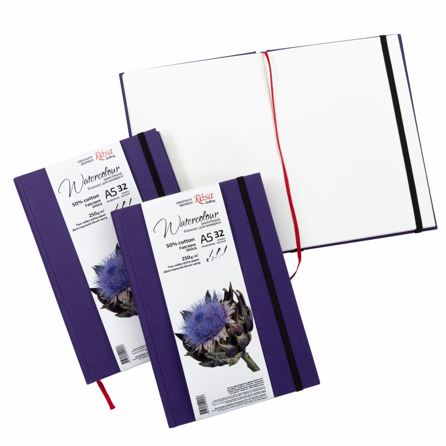 ROSA Gallery Watercolour Sketchbook A5 — 50% Cotton Italian Paper, Hardcover