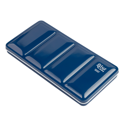 ROSA Gallery Empty Watercolour Case — 21 or 35 Pans, Indigo Metal, Build Your Own Palette