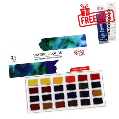 ROSA Studio Watercolour Paint Set — 16, 24 or 32 Colours, 2.5ml Full Pans, Beginner Artist Gift