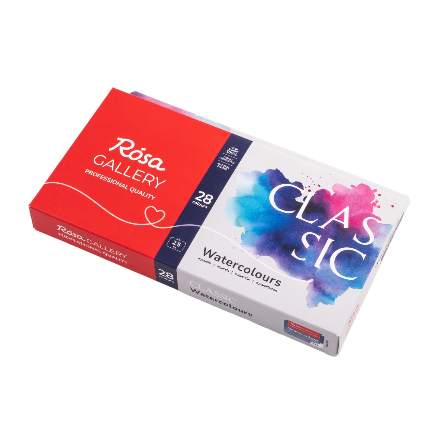 ROSA Gallery Classic Watercolour Set — 14, 28 or 35 Full Pans, Indigo Metal Case