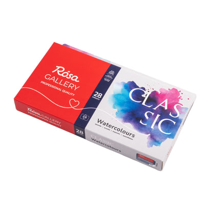 ROSA Gallery Classic Watercolour Set — 14, 28 or 35 Full Pans, Indigo Metal Case
