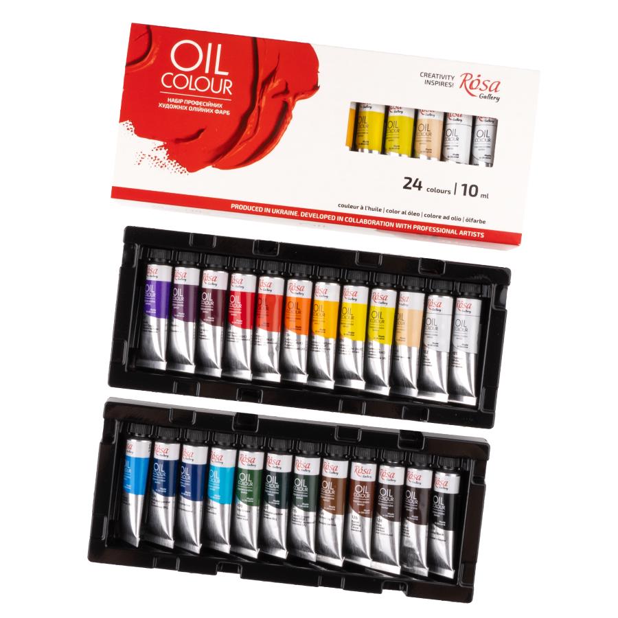 ROSA Gallery Oil Paint Set, 24 Colours, 10ml Tubes, Artist Gift, Made in Ukraine