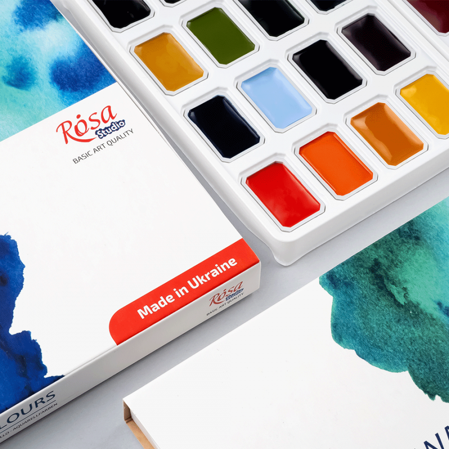 ROSA Studio Watercolour Paint Set — 16 or 32 Colours, 2.5ml Full Pans, Beginner Artist Gift