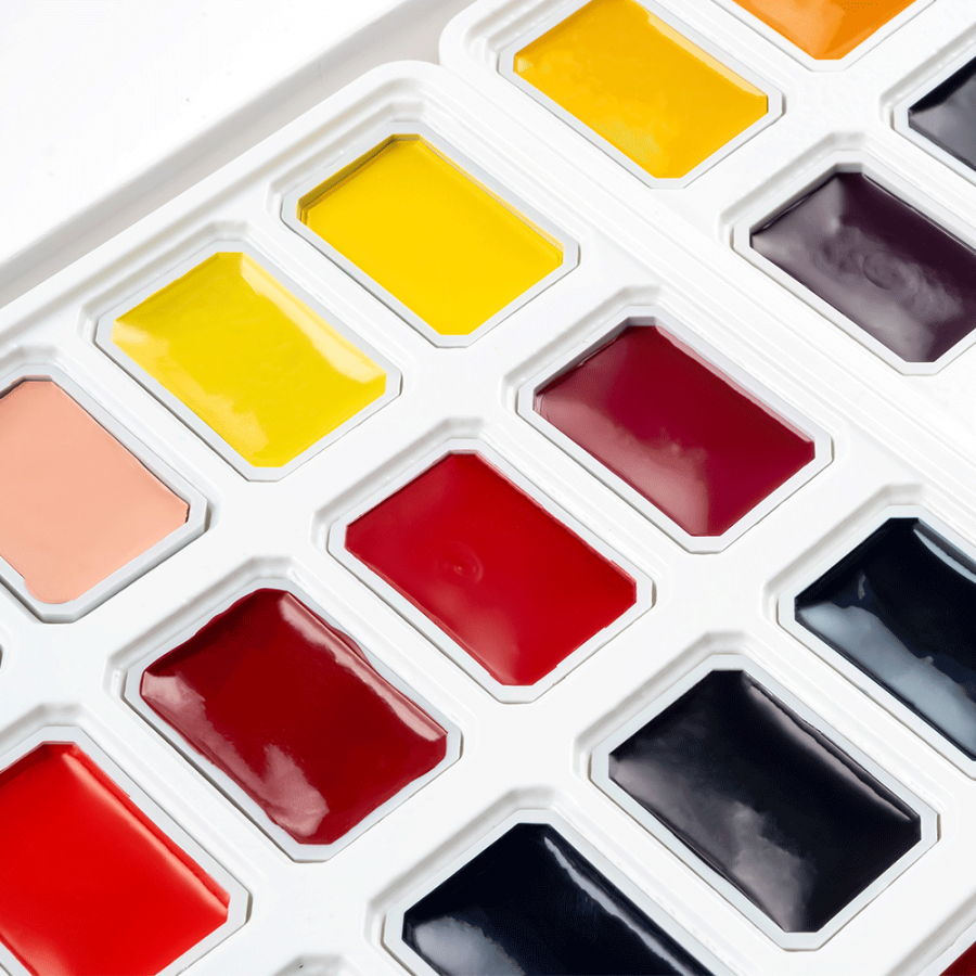 ROSA Studio Watercolour Paint Set — 16 or 32 Colours, 2.5ml Full Pans, Beginner Artist Gift