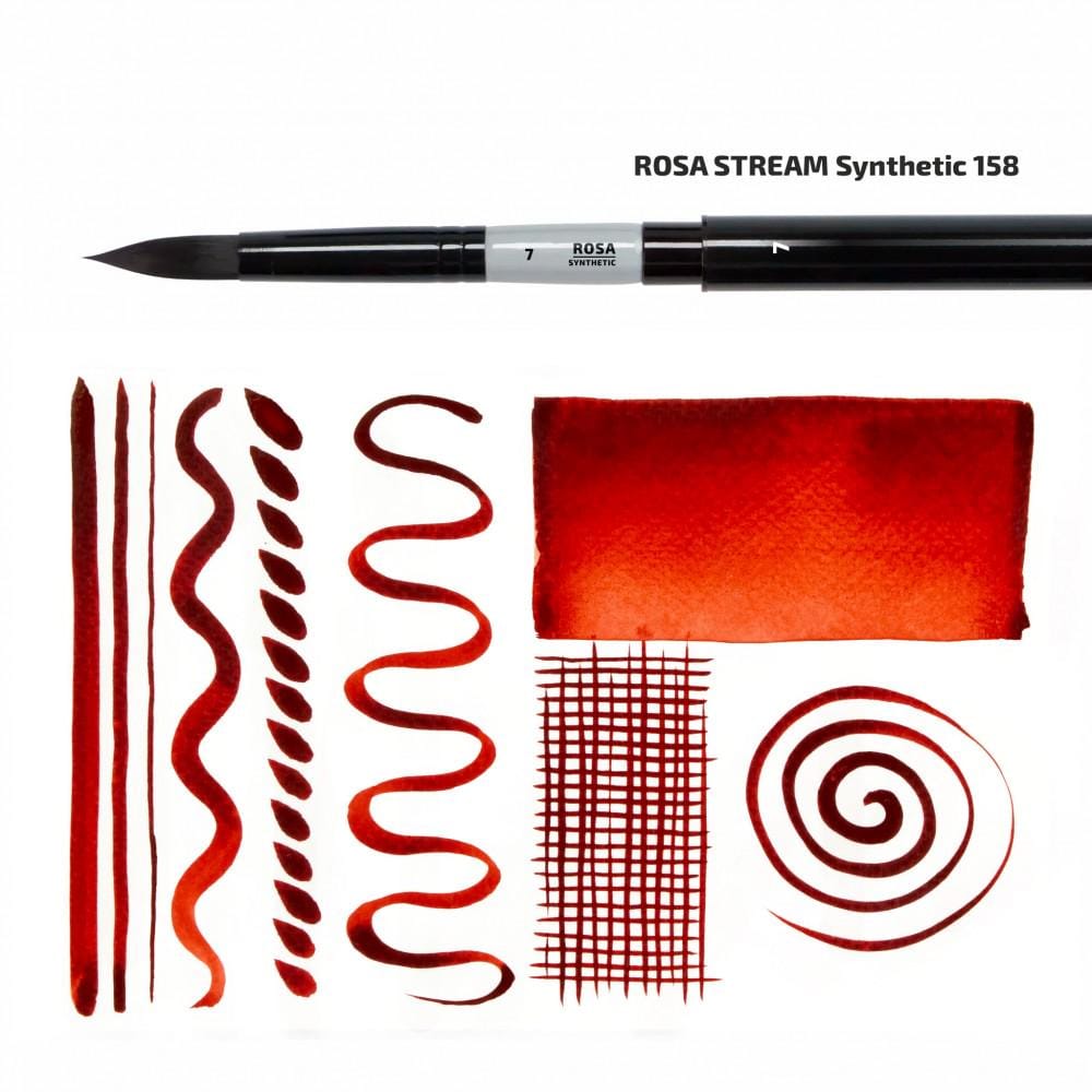 ROSA Stream 158 Pocket Travel Watercolour Brush, Round, Detachable Cap Handle, Plein Air & Sketching