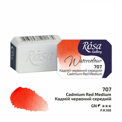 ROSA Gallery Watercolour Full Pan 2.5ml — Single Artist Grade Colour, Open Stock, Made in Ukraine