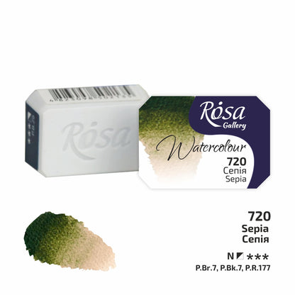 ROSA Gallery Watercolour Full Pan 2.5ml — Single Artist Grade Colour, Open Stock, Made in Ukraine
