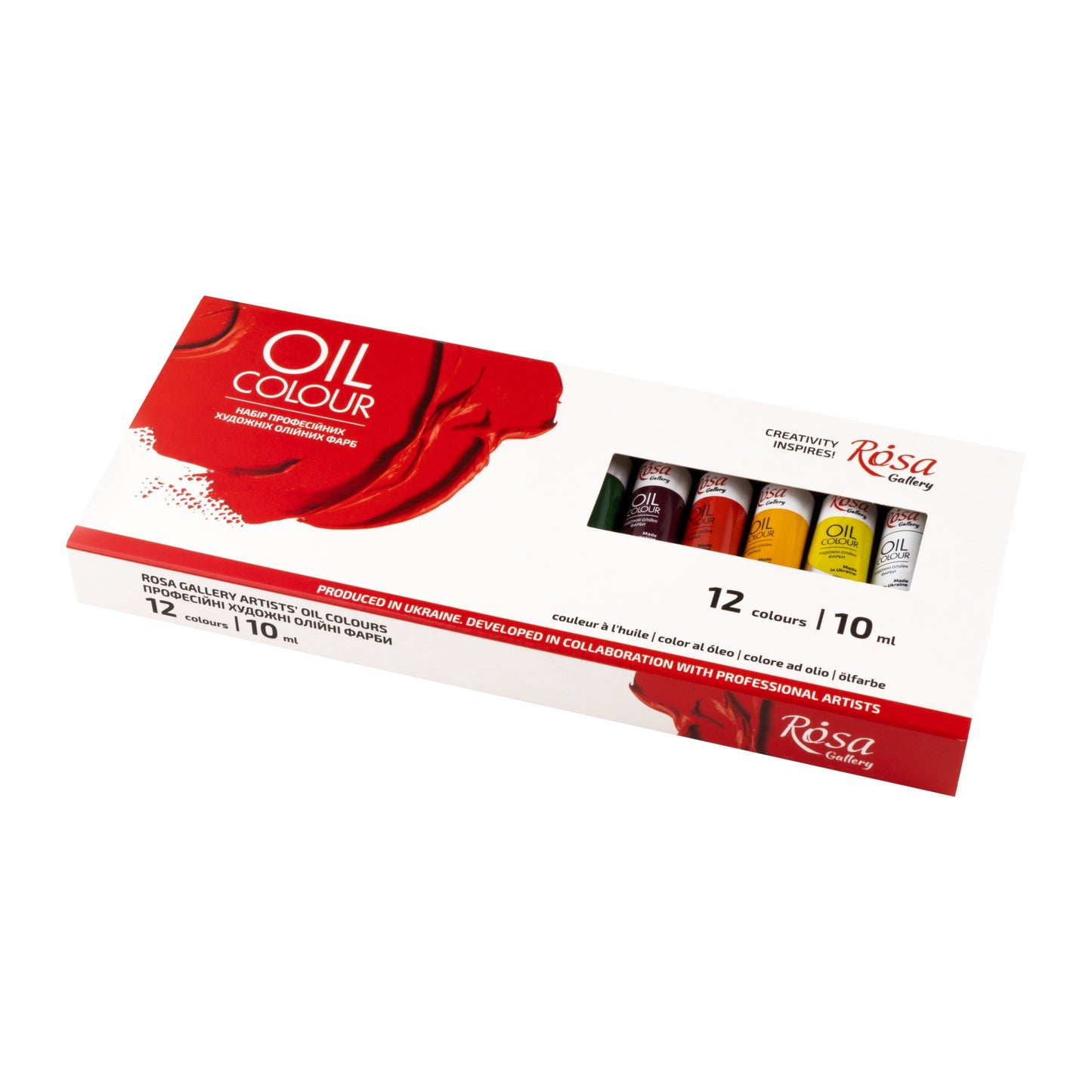 ROSA Gallery Oil Paint Set, 12 Colours, 10ml Tubes, Beginner Artist Gift, Made in Ukraine