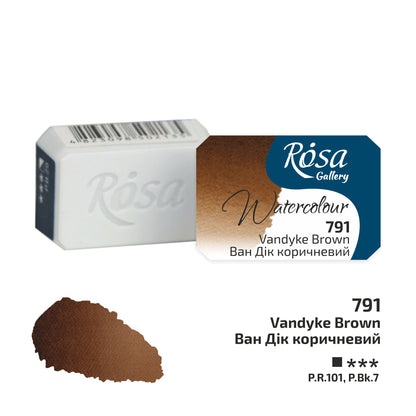 ROSA Gallery Watercolour Full Pan 2.5ml — Single Artist Grade Colour, Open Stock, Made in Ukraine
