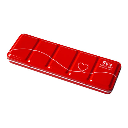 ROSA Gallery Empty Watercolour Tin Red – Metal Palette Case for 21 or 35 Full Pans, Professional Ukrainian Art Supplies, Gift for Artist