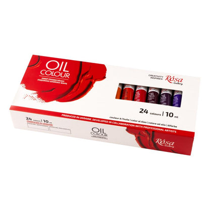 ROSA Gallery Oil Paint Set, 24 Colours, 10ml Tubes, Artist Gift, Made in Ukraine