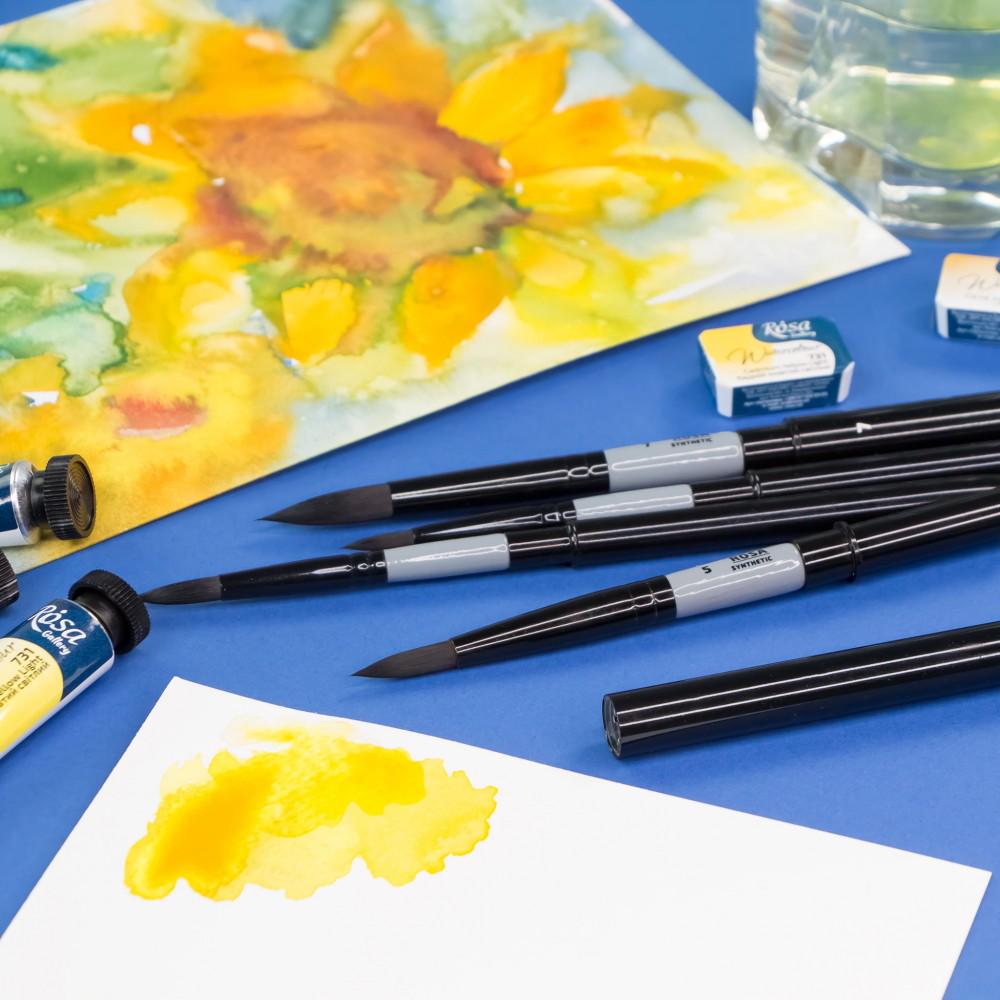 ROSA Stream 158 Pocket Travel Watercolour Brush, Round, Detachable Cap Handle, Plein Air & Sketching
