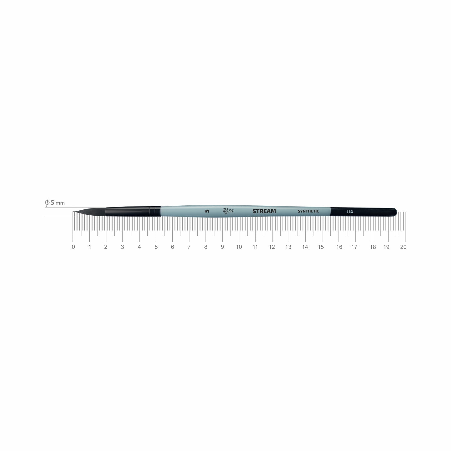 ROSA Stream 132 Watercolour Round Synthetic Brush — Sizes 0–10, Professional Artist Quality, Made in Ukraine