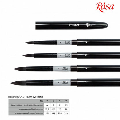 ROSA Stream 158 Pocket Travel Watercolour Brush, Round, Detachable Cap Handle, Plein Air & Sketching
