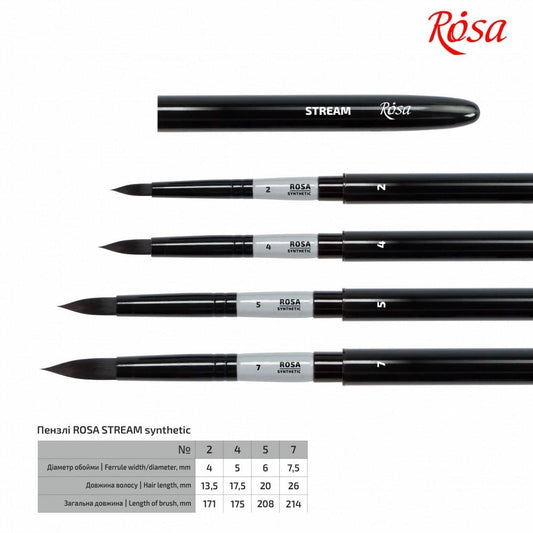 ROSA Stream 158 Pocket Travel Watercolour Brush, Round, Detachable Cap Handle, Plein Air & Sketching