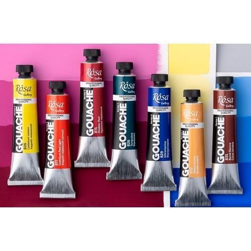 ROSA Gallery Professional Gouache Paint Set — 6 or 12 Colours, 20ml Aluminium Tubes, Ukraine