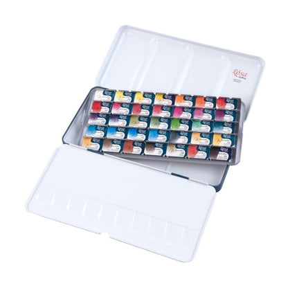 ROSA Gallery Botanical Watercolour Set — 35 Full Pans, Metal Case, Ukrainian Artist Edition
