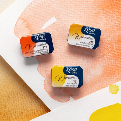 ROSA Gallery Watercolour Full Pan 2.5ml — Single Artist Grade Colour, Open Stock, Made in Ukraine