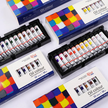 ROSA Studio Oil Paint Starter Set — 24 Colours 10ml Tubes, Beginner Oil Painting Kit, Made Ukraine