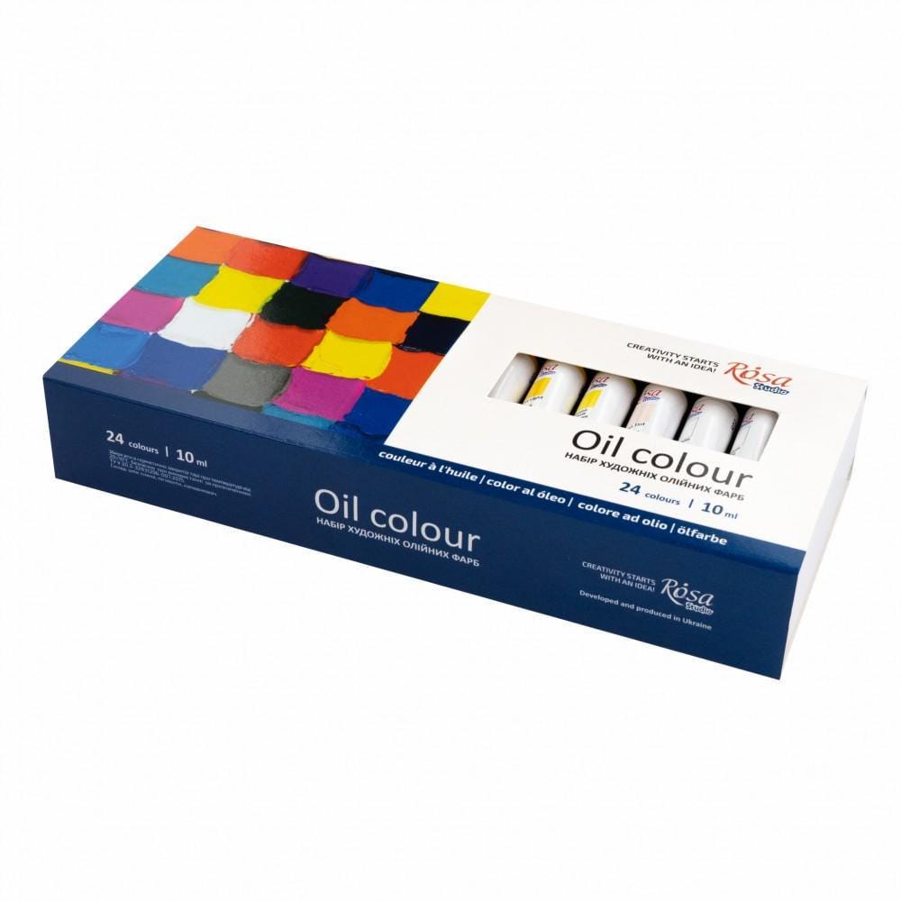 ROSA Studio Oil Paint Starter Set — 24 Colours 10ml Tubes, Beginner Oil Painting Kit, Made Ukraine