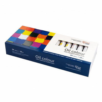 ROSA Studio Oil Paint Starter Set — 24 Colours 10ml Tubes, Beginner Oil Painting Kit, Made Ukraine