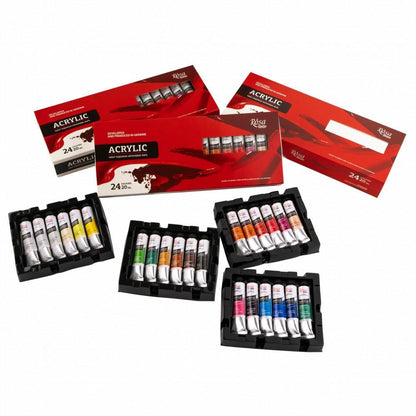 Rosa Studio Acrylic Paint Set, 18-24 Colours 20Ml Tubes, Artist Quality Canvas Painting Supplies
