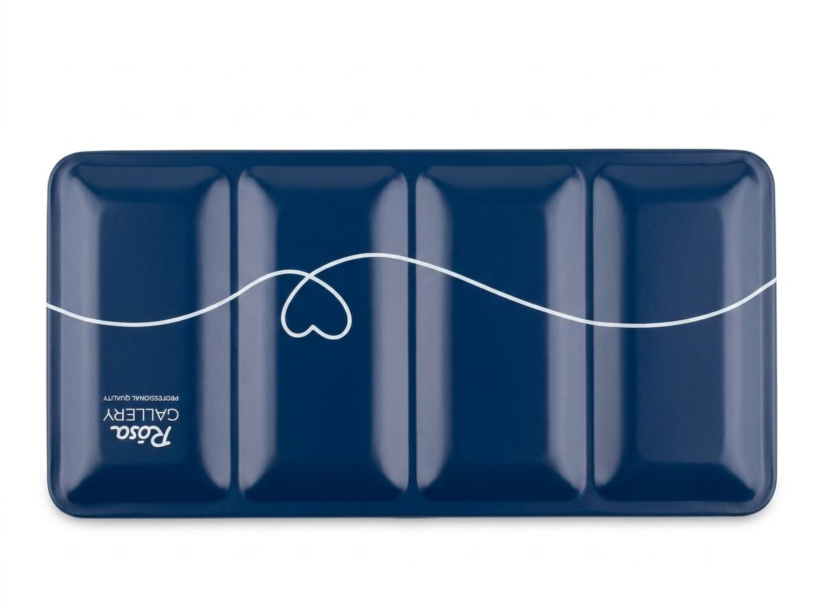 ROSA Gallery Empty Watercolour Case — 12, 21 or 35 Pans, Indigo Metal, Build Your Own Palette