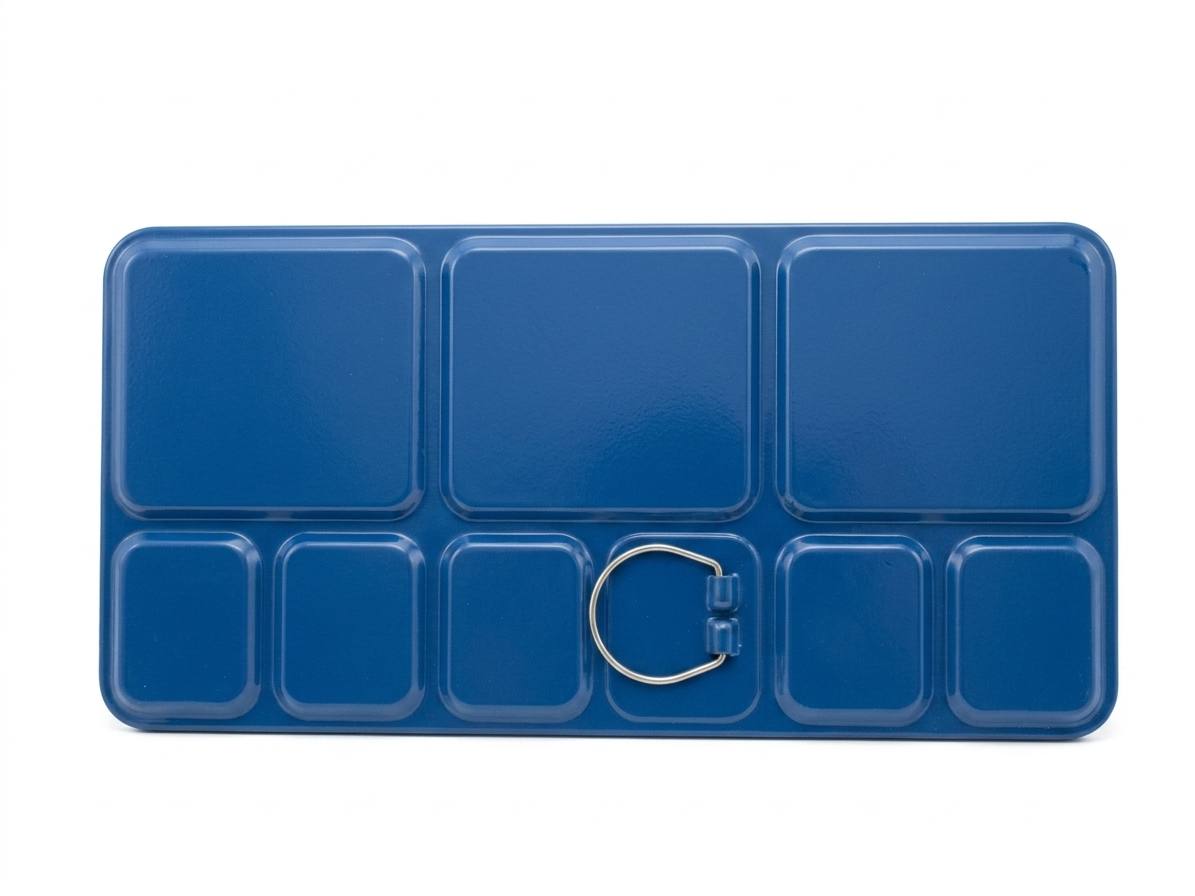 ROSA Gallery Empty Watercolour Case — 12, 21 or 35 Pans, Indigo Metal, Build Your Own Palette