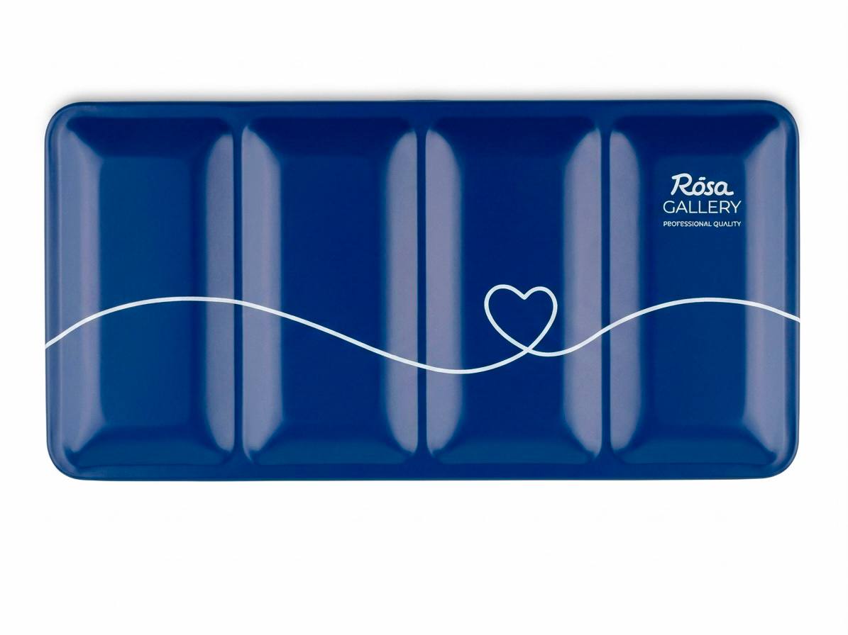 ROSA Gallery Empty Watercolour Case — 12, 21 or 35 Pans, Indigo Metal, Build Your Own Palette