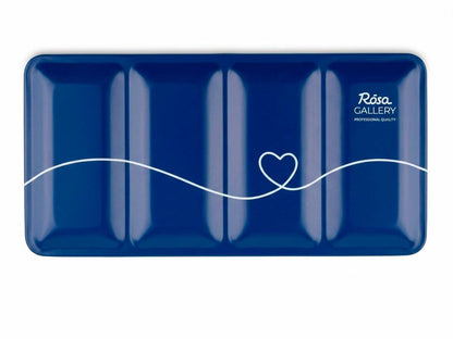 ROSA Gallery Empty Watercolour Case — 12, 21 or 35 Pans, Indigo Metal, Build Your Own Palette