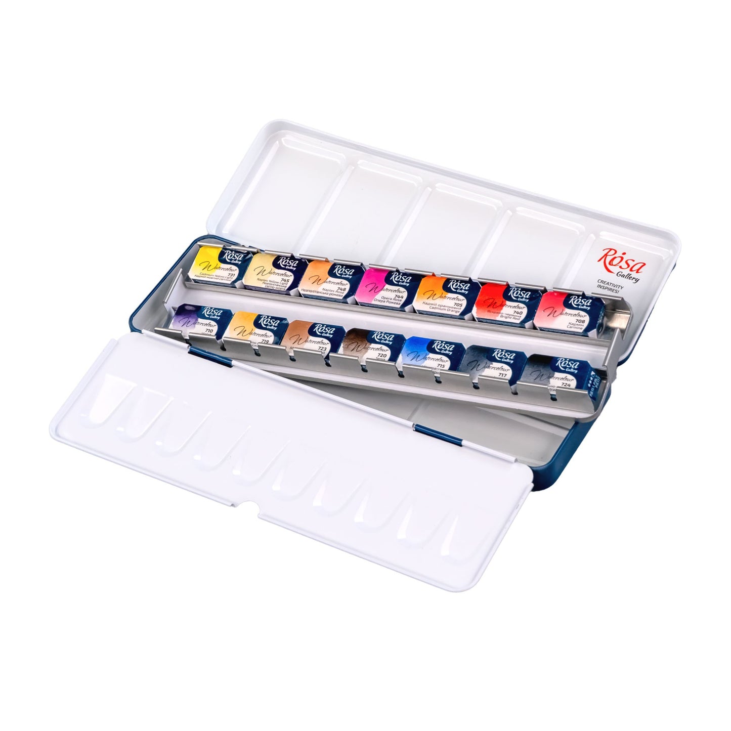 ROSA Gallery Portrait Watercolour Set, 14 Colours, Skin Tone Palette, Metal Tin, Artist Gift