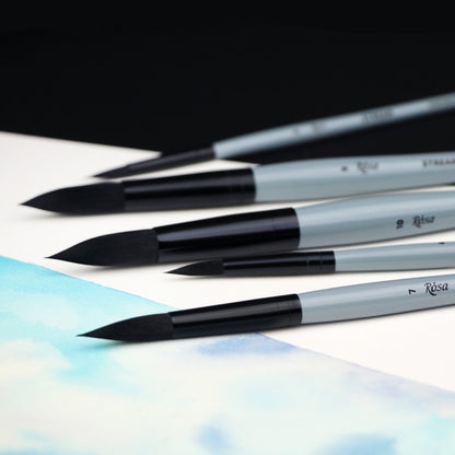 ROSA Stream 132 Watercolour Round Synthetic Brush — Sizes 0–10, Professional Artist Quality, Made in Ukraine